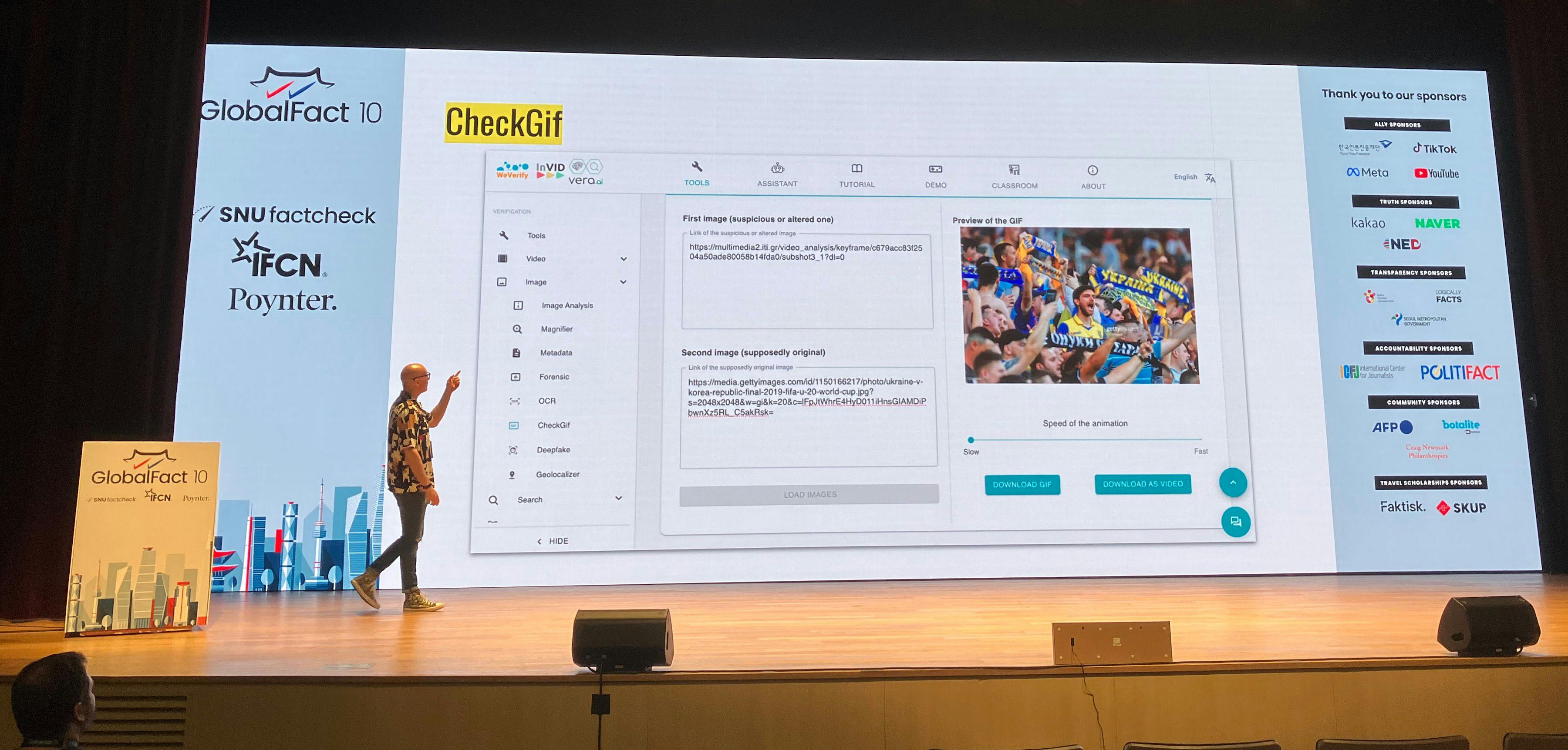 Craig Silverman showcasing the plugin CheckGIF feature